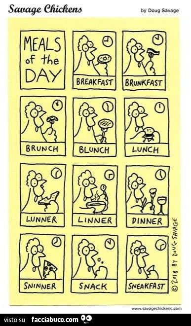 Savage Chickens. Meals of the Day