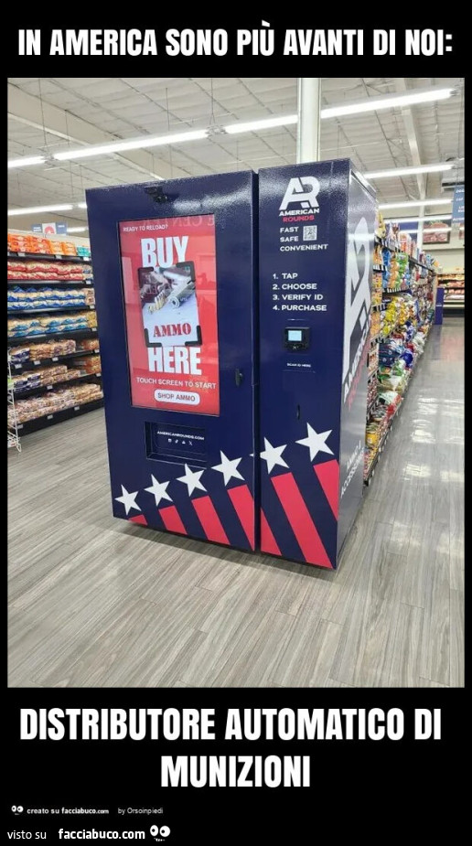 In america sono più avanti di noi: distributore automatico di munizioni