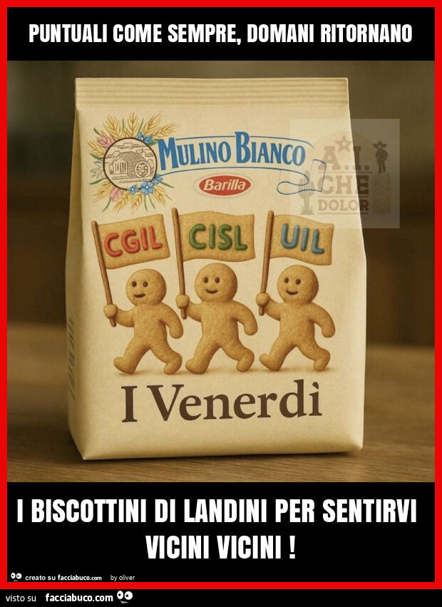 Puntuali come sempre, domani ritornano i biscottini di landini per sentirvi vicini vicini