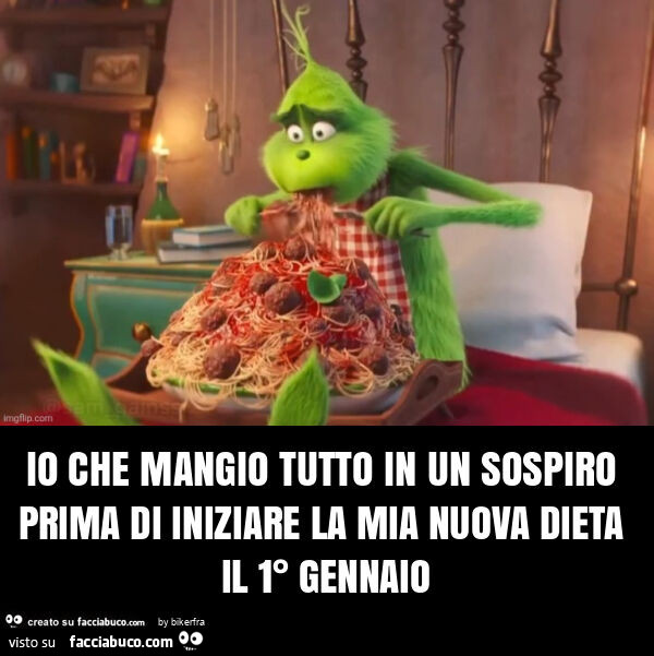 Io che mangio tutto in un sospiro prima di iniziare la mia nuova dieta il 1° gennaio