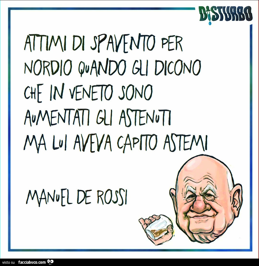 Attimi di spavento per Nordio quando gli dicono che in veneto sono aumentati gli astenuti ma lui aveva capito astemi