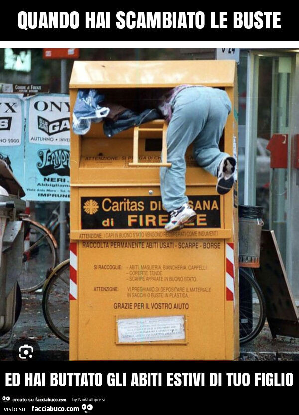 Quando hai scambiato le buste ed hai buttato gli abiti estivi di tuo figlio