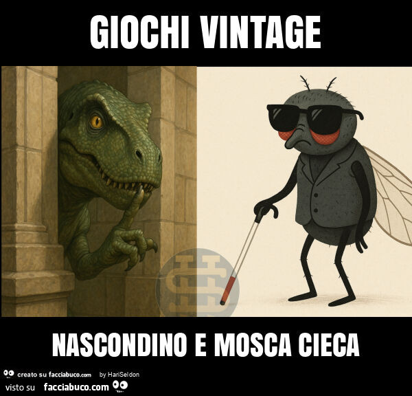Giochi vintage nascondino e mosca cieca