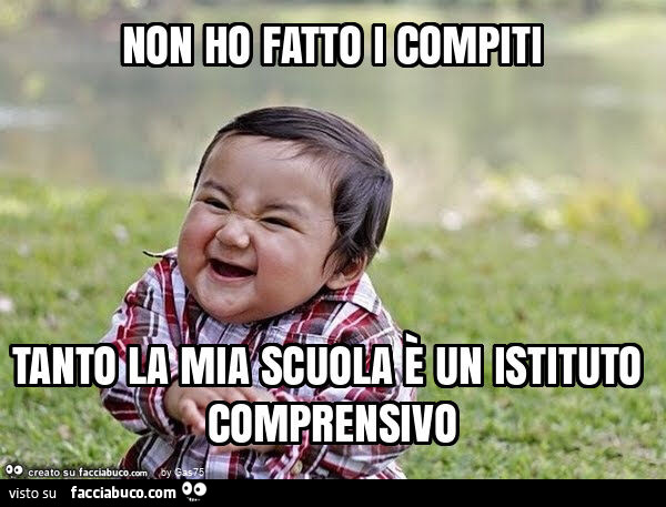Non ho fatto i compiti tanto la mia scuola è un istituto comprensivo