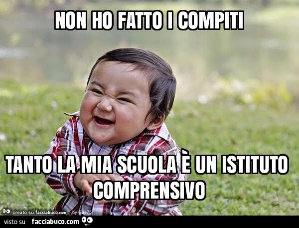 Non ho fatto i compiti tanto la mia scuola è un istituto comprensivo