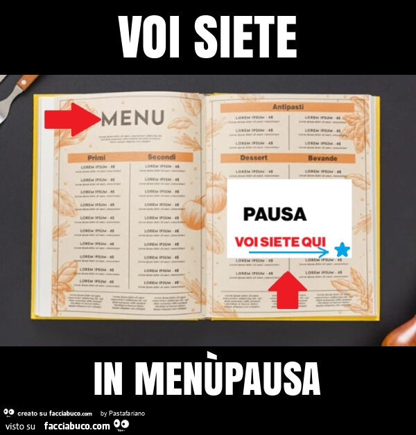 Voi siete in menùpausa