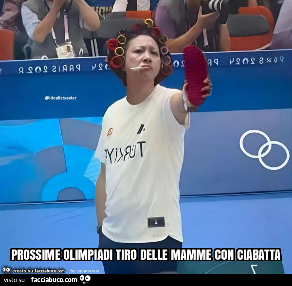 Prossime olimpiadi tiro delle mamme con ciabatta