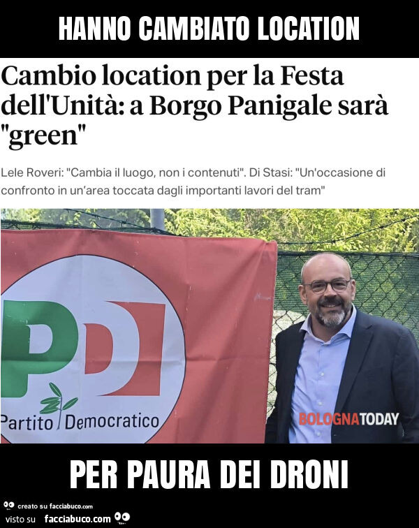 Hanno cambiato location per paura dei droni