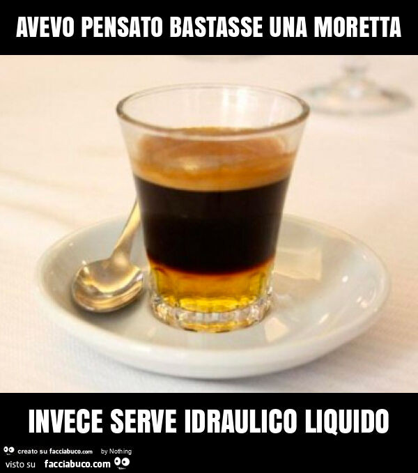 Avevo pensato bastasse una moretta invece serve idraulico liquido