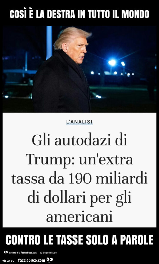 Così è la destra in tutto il mondo contro le tasse solo a parole