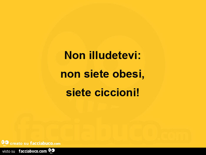 Non illudetevi: non siete obesi, siete ciccioni
