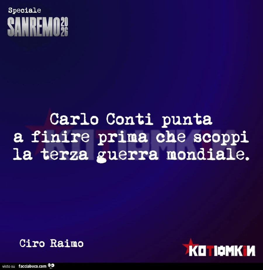 Carlo Conti punta a finire prima che scoppi la terza guerra mondiale