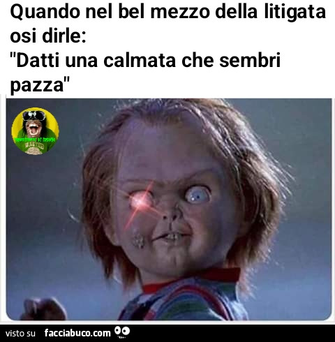 Quando nel bel mezzo della litigata osi dirle