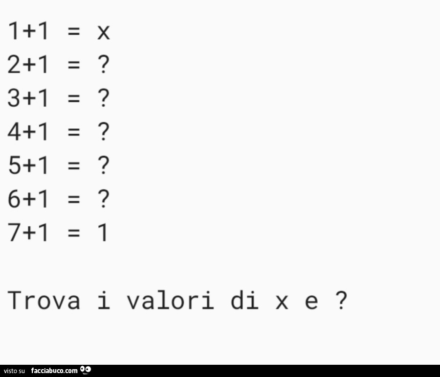 Trova i valori di x e?