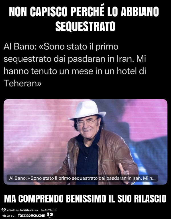 Non capisco perché lo abbiano sequestrato ma comprendo benissimo il suo rilascio