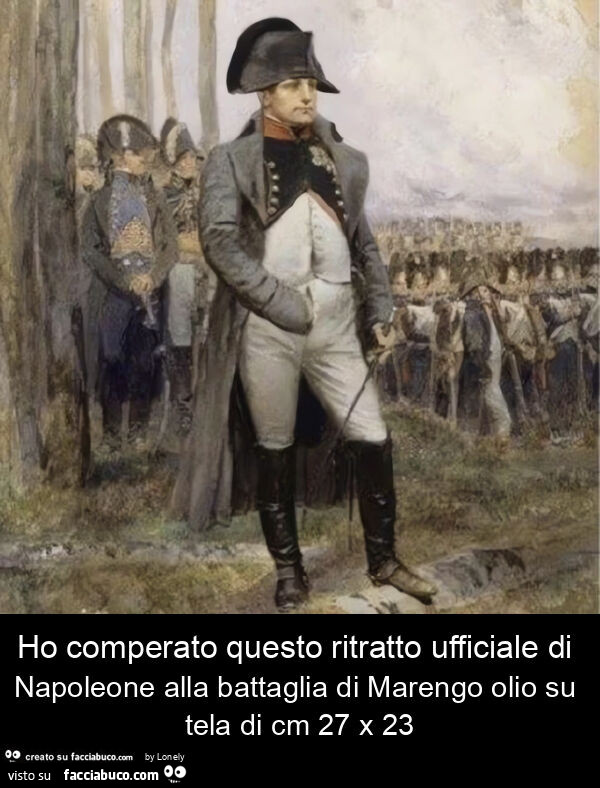 Ho comperato questo ritratto ufficiale di napoleone alla battaglia di marengo olio su tela di cm 27 x 23