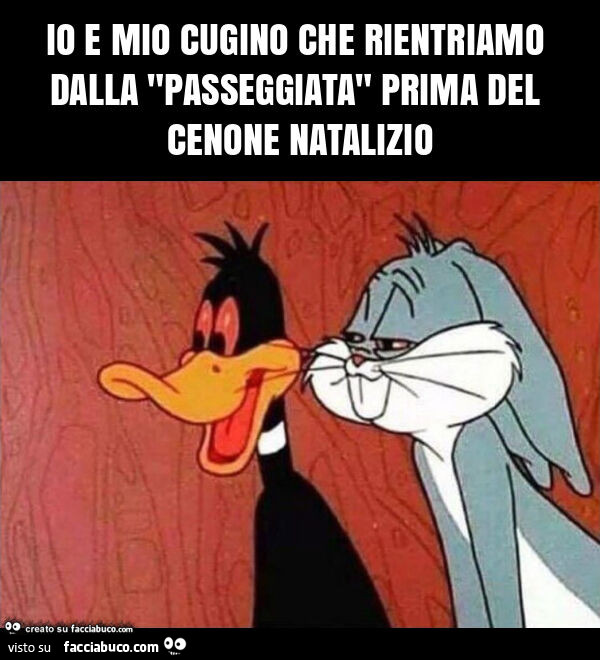 Io e mio cugino che rientriamo dalla "passeggiata" prima del cenone natalizio