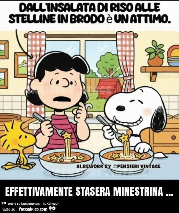 Effettivamente stasera minestrina