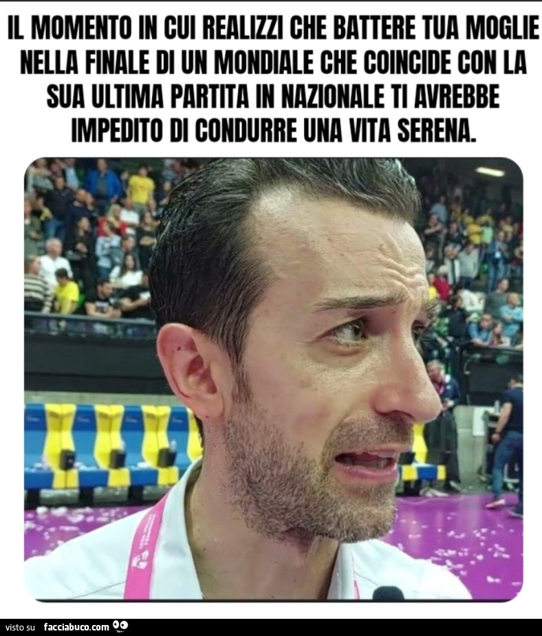 Il momento in cui realizzi che battere tua moglie nella finale di un mondiale che coincide con la sua ultima partita in nazionale ti avrebbe impedito di condurre una vita serena