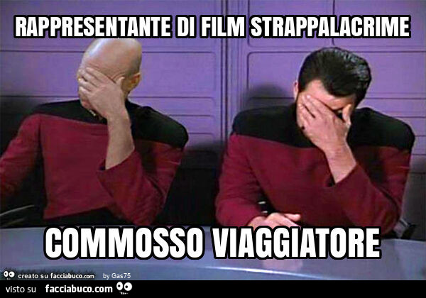 Rappresentante di film strappalacrime commosso viaggiatore