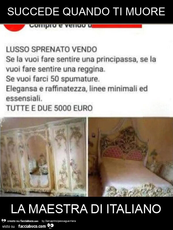 Succede quando ti muore la maestra di italiano