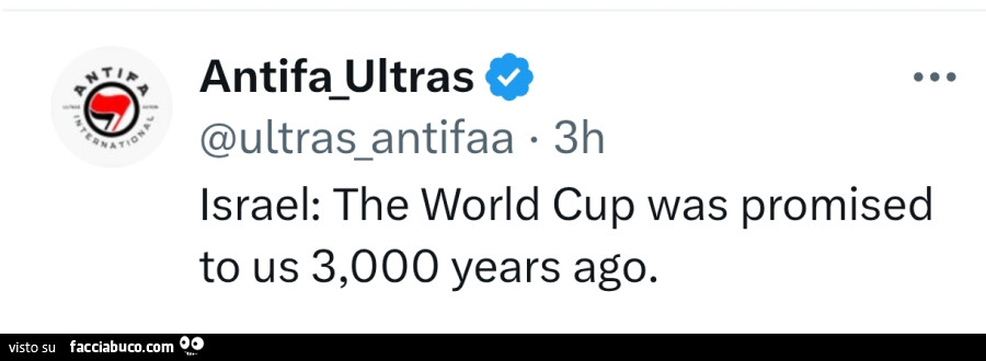 Israel: the world cup was promised to us 3,000 years ago