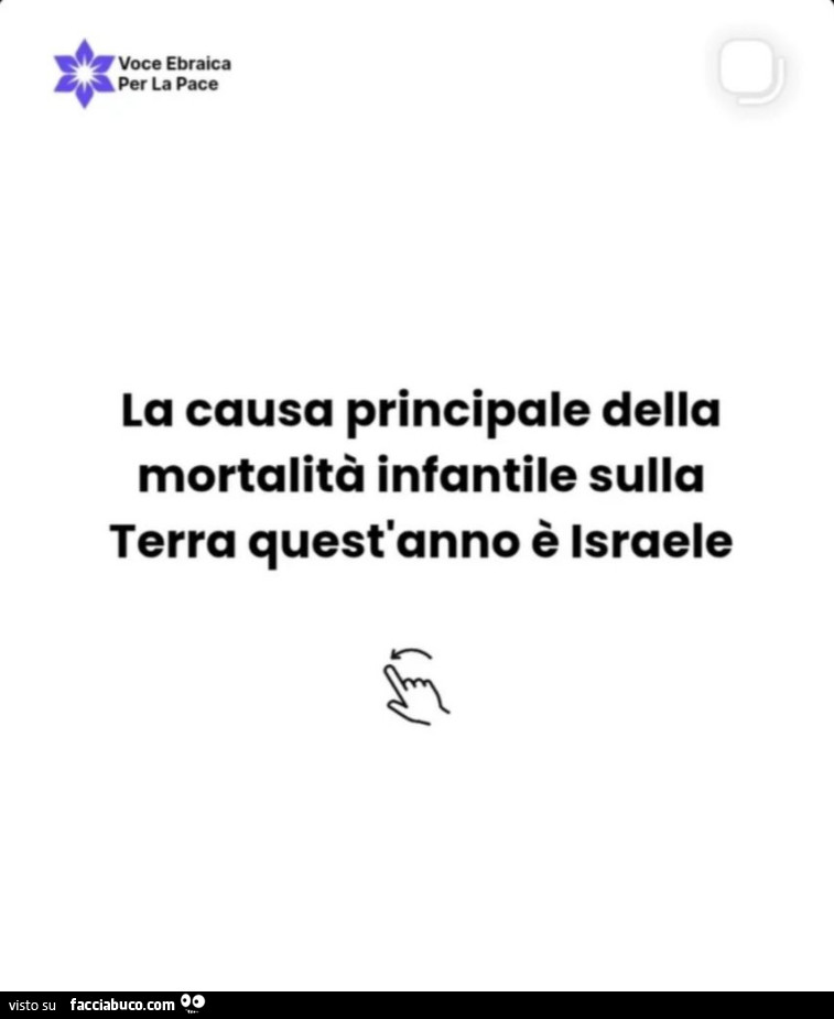 La causa principale della mortalità infantile sulla terra quest'anno è israele