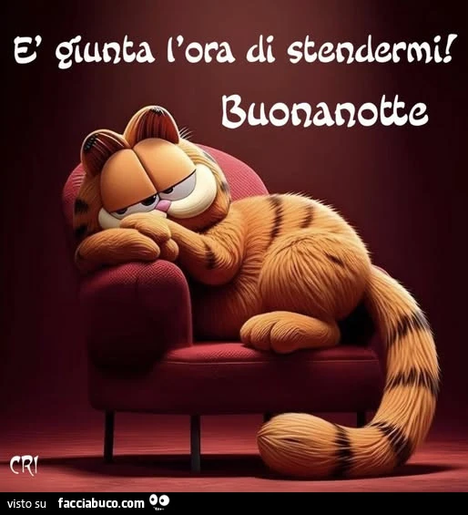 ร giunta l'ora di stendermi! Buonanotte