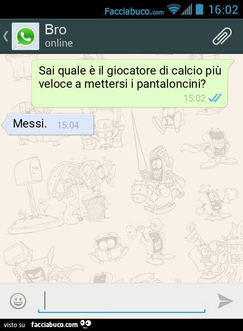 Sai quale è il giocatore di calcio più veloce a mettersi i pantaloncini? Messi