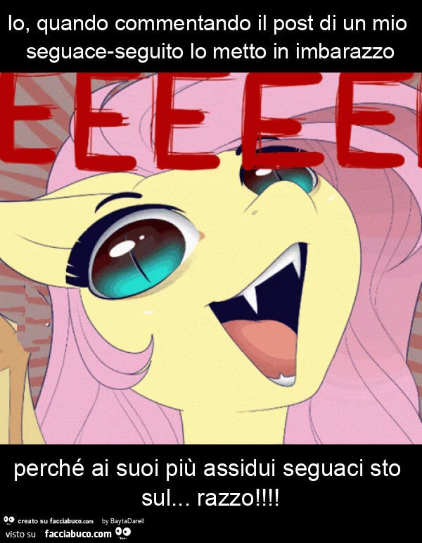 Io, quando commentando il post di un mio seguace-seguito lo metto in imbarazzo perché ai suoi più assidui seguaci sto sul&hellip; razzo
