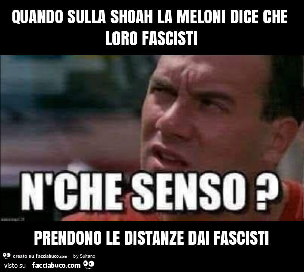 Quando sulla shoah la meloni dice che loro fascisti prendono le distanze dai fascisti