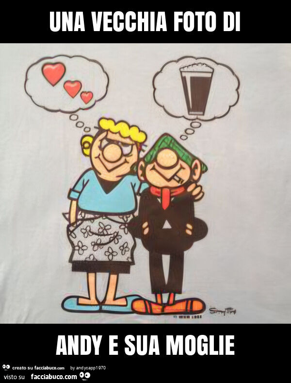 Una vecchia foto di andy e sua moglie