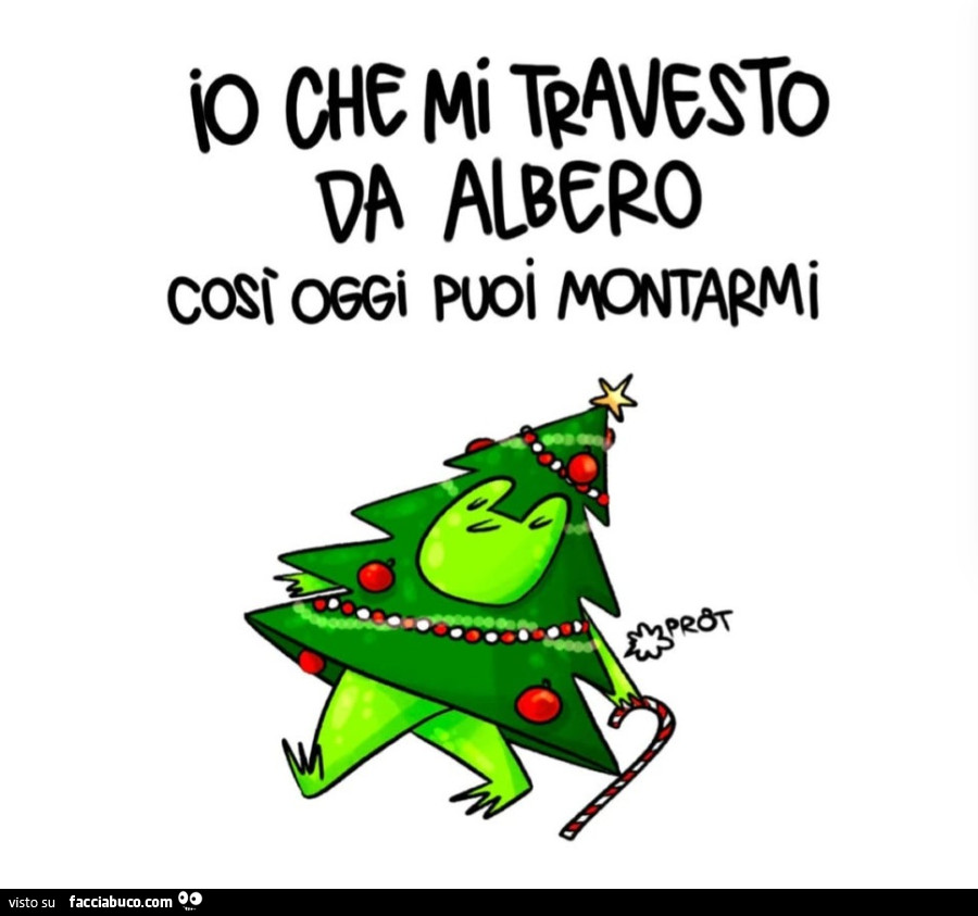 Io che mi travesto da albero così oggi puoi montarmi
