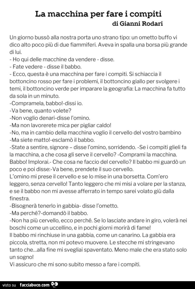 La macchina per fare i compiti