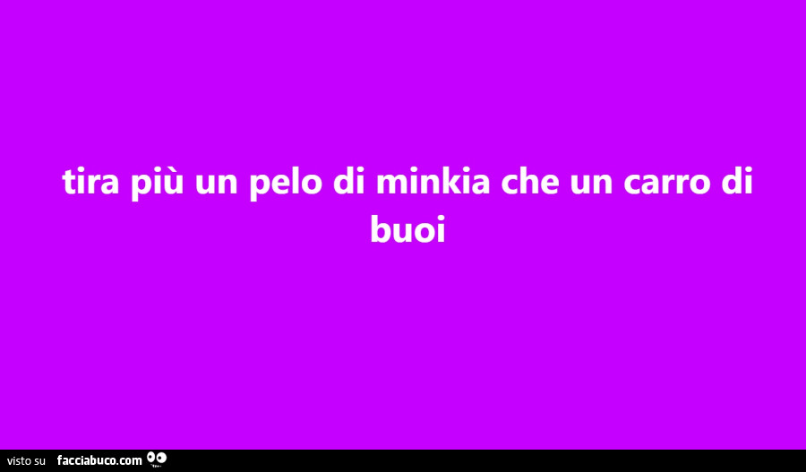 Tira più un pelo di minkia che un carro di buoi