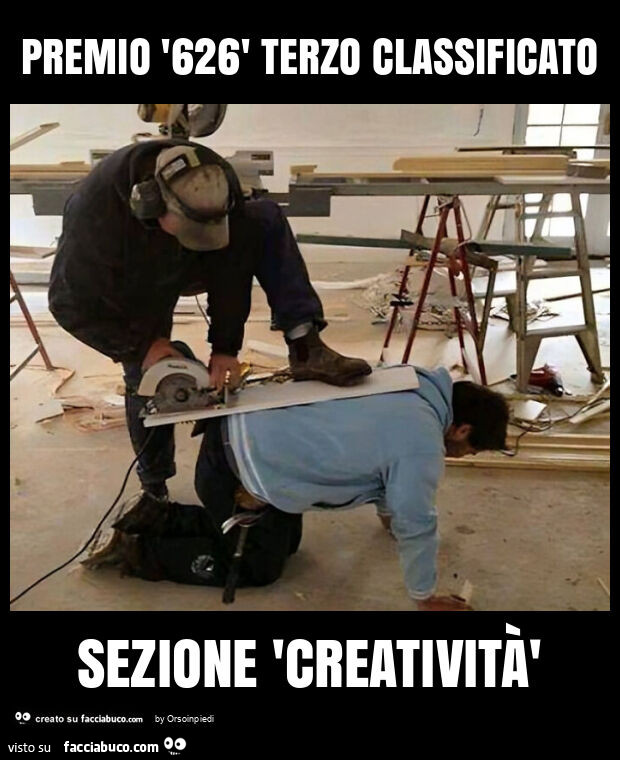 Premio '626' terzo classificato sezione 'creatività'