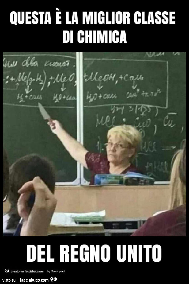 Questa è la miglior classe di chimica del regno unito