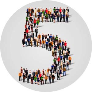 Persone che formano il numero 5