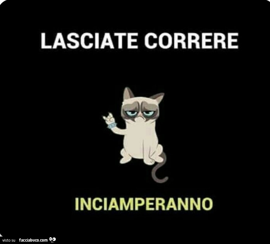 Lasciate correre. Inciamperanno