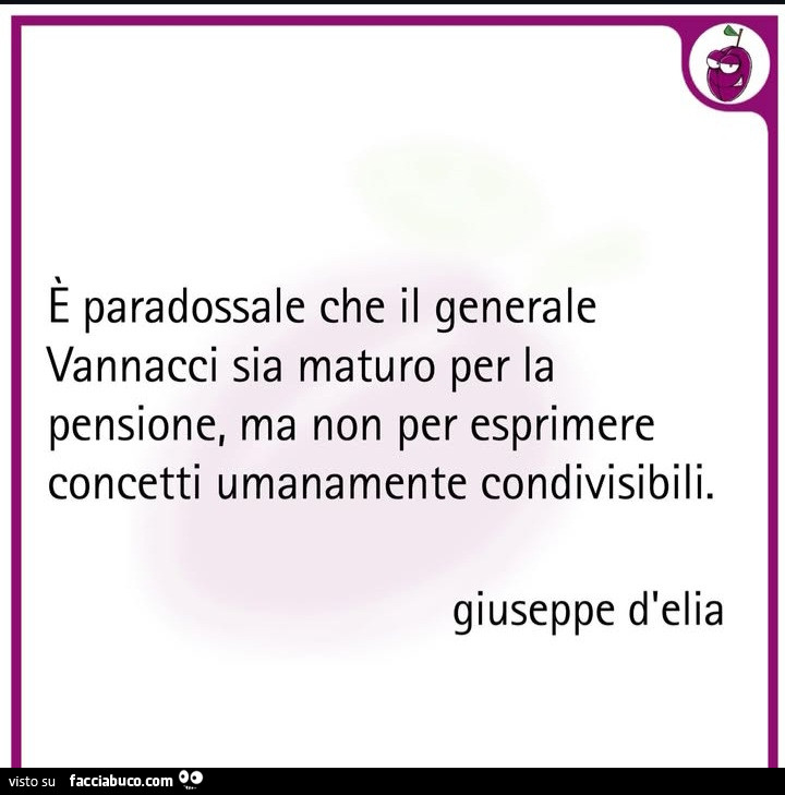 È paradossale che il generale vannacci sia maturo per la pensione, ma non per esprimere concetti umanamente condivisibili