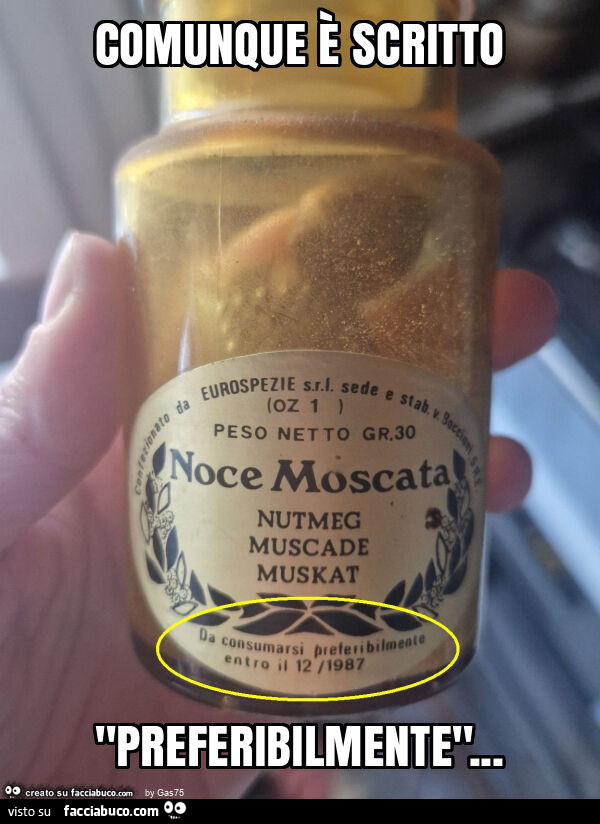 Comunque è scritto "preferibilmente"