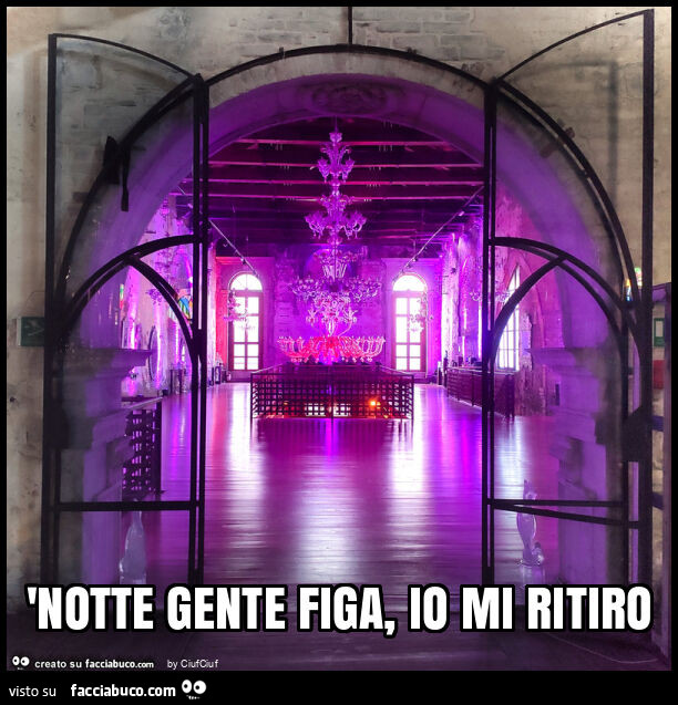 'notte gente figa, io mi ritiro