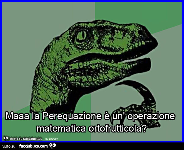 Maaa la perequazione è un' operazione matematica ortofrutticola?