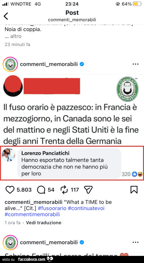 Il fuso orario è pazzesco: in francia è mezzogiorno, in canada sono le sei del mattino e negli stati uniti è la fine de li anni trenta della germania. Hanno esportato talmente tanta democrazia che non ne hanno più per loro