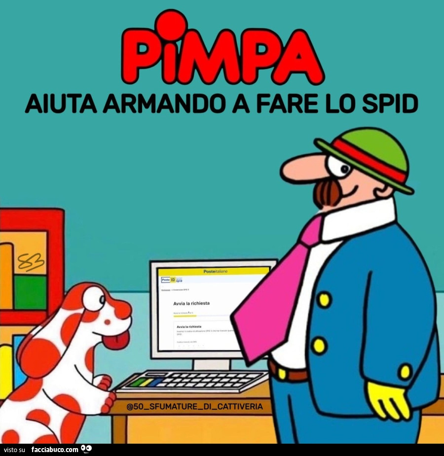 Pimpa aiuta Armando a fare lo SPID