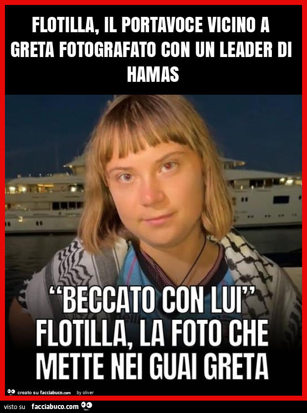 Flotilla, il portavoce vicino a greta fotografato con un leader di hamas