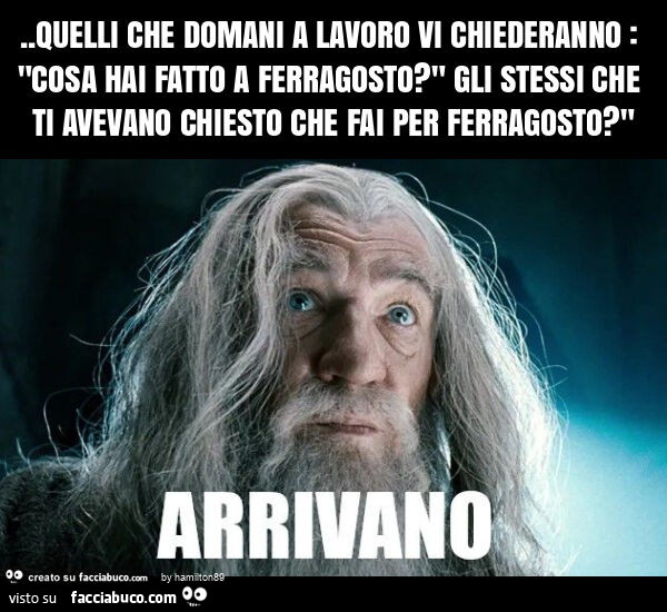 Quelli che domani a lavoro vi chiederanno: "cosa hai fatto a ferragosto? " Gli stessi che ti avevano chiesto che fai per a ferragosto? "