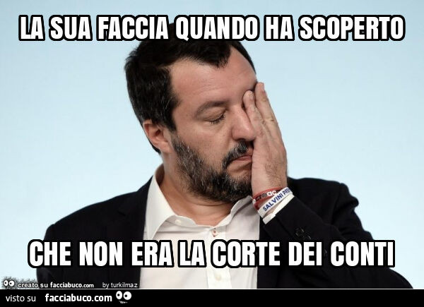 La sua faccia quando ha scoperto che non era la corte dei conti