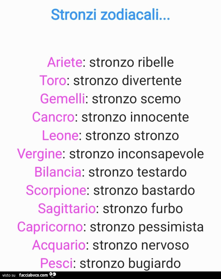Stronzi zodiacali… stronzi