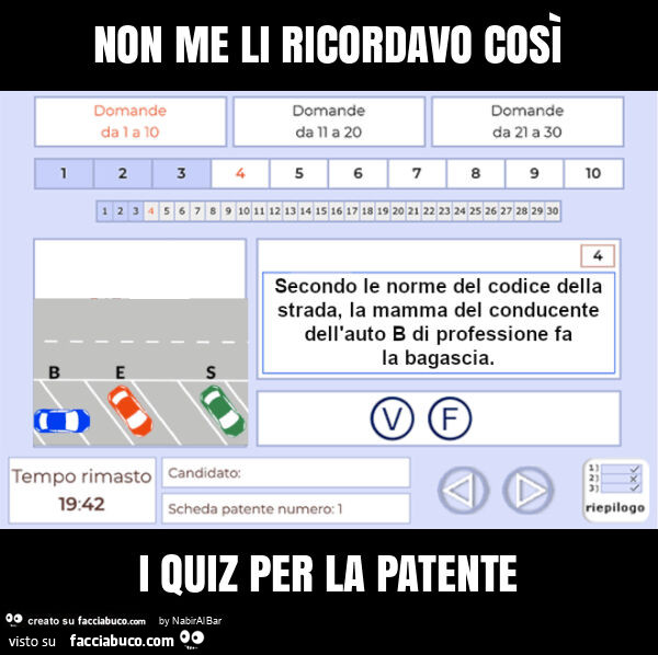 Non me li ricordavo così i quiz per la patente